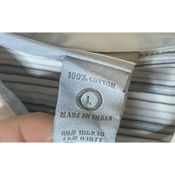 Rocawear Mens Large White Blue Gray Long Sleeve Button Down Shirt w/ Embroidery - Picture 2 of 7